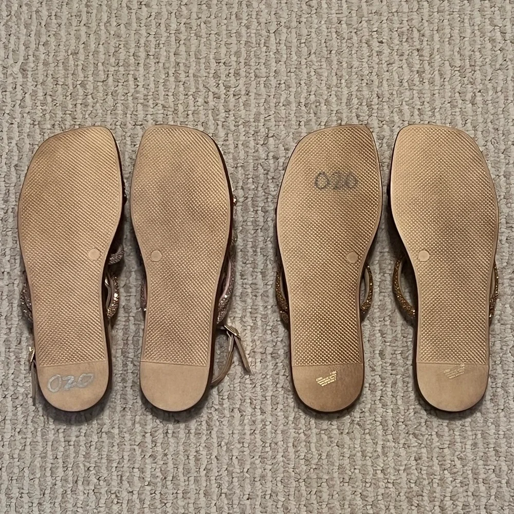 Women's Sandals Collection- Black, Brown, White Sizes 7-7.5 - Picture 5 of 8